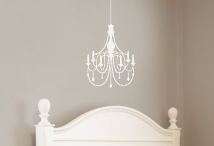 vinyl sticker, wall art of a candle chandelier